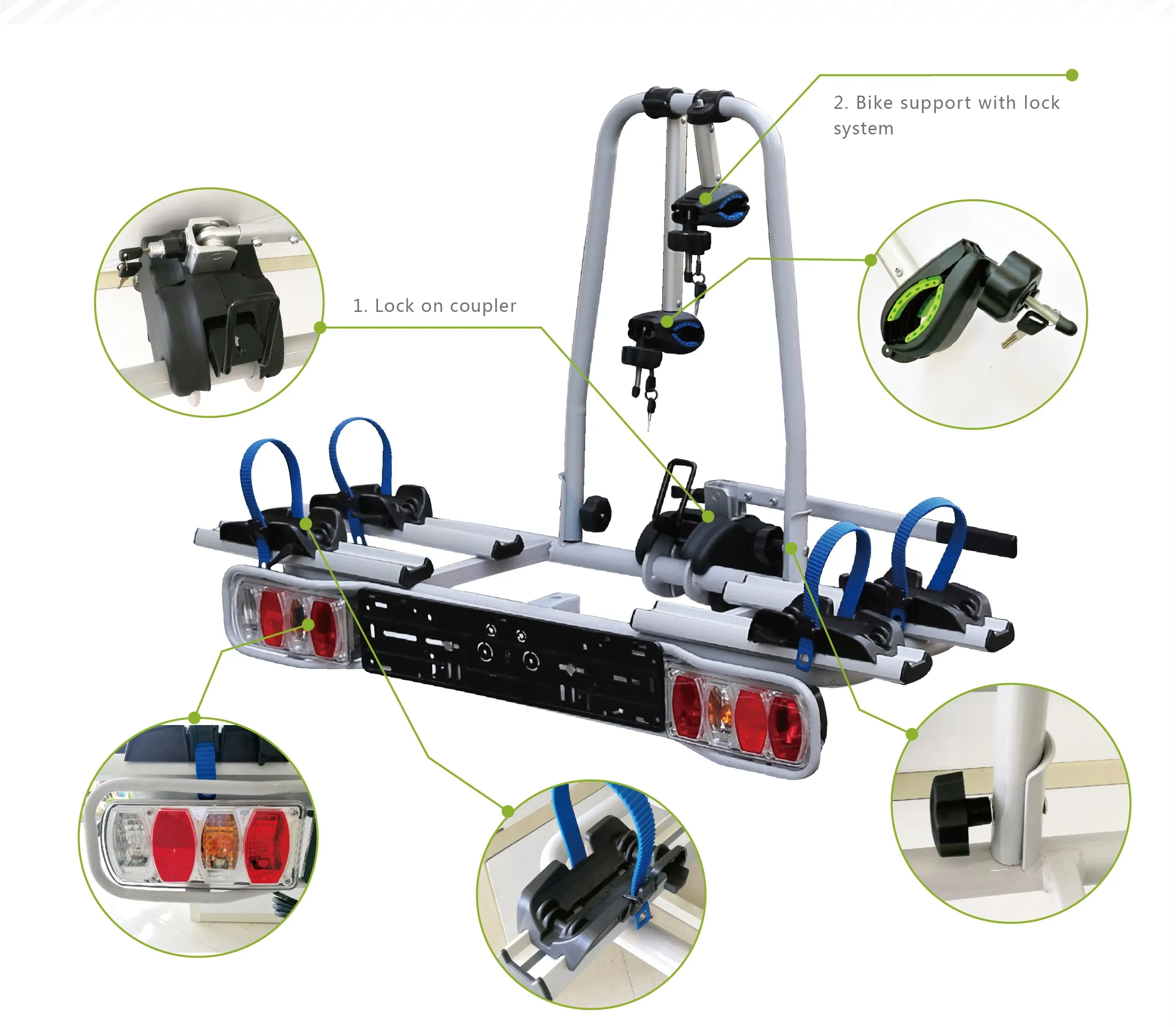 Preassembled 50mm 2 Inch Tow Bar Universal Rear Mounted Ebike Carrier