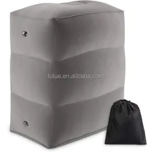 Inflatable Foot Rest Pillow Adjustable 3 Layer Flocking Footrest Inflatable Stool for Office Home Travel Comfort for Travel