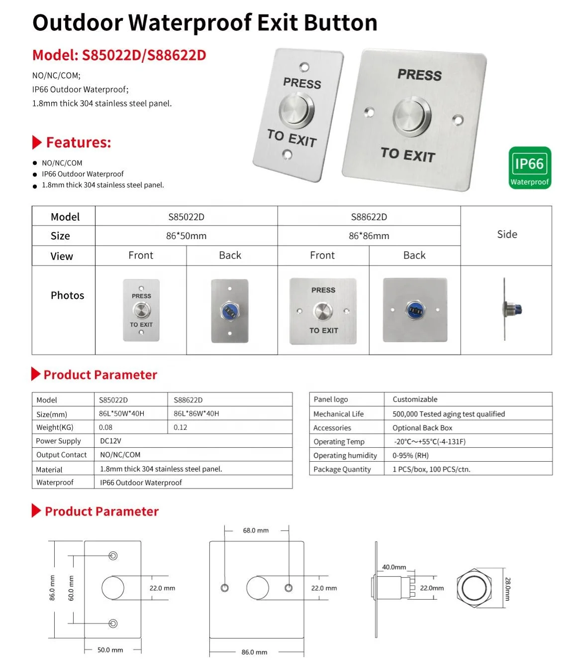 push button for door