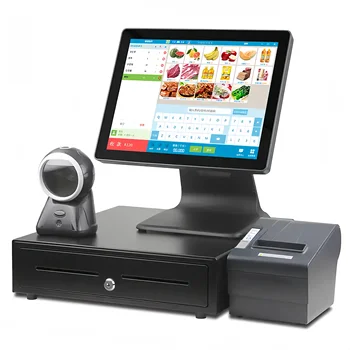 15.6 Inch Pos System Dual Touch Screen Android Desktop All in One Cash Register Machine Epos Terminal
