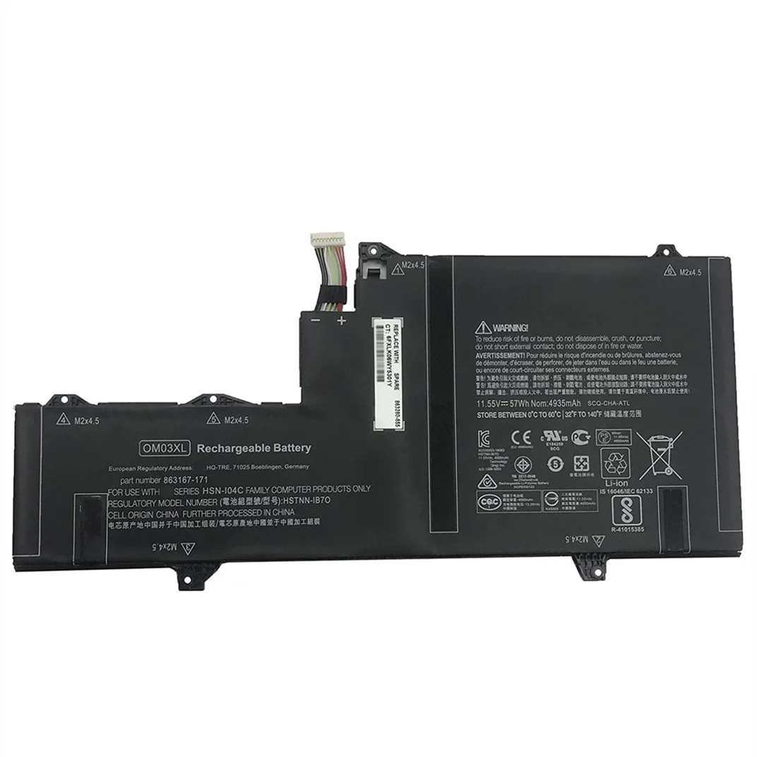 863280-855 863167-171 Laptop Battery Om03xl 11.55v 67wh Li-ion Battery ...