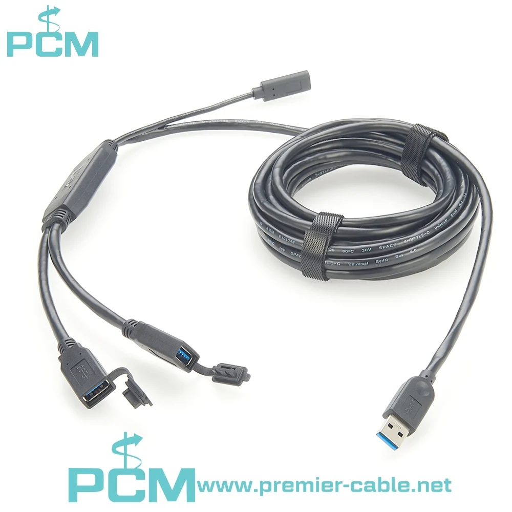 2 Port USB Active Repeater Cable with Powered Adapter supplier