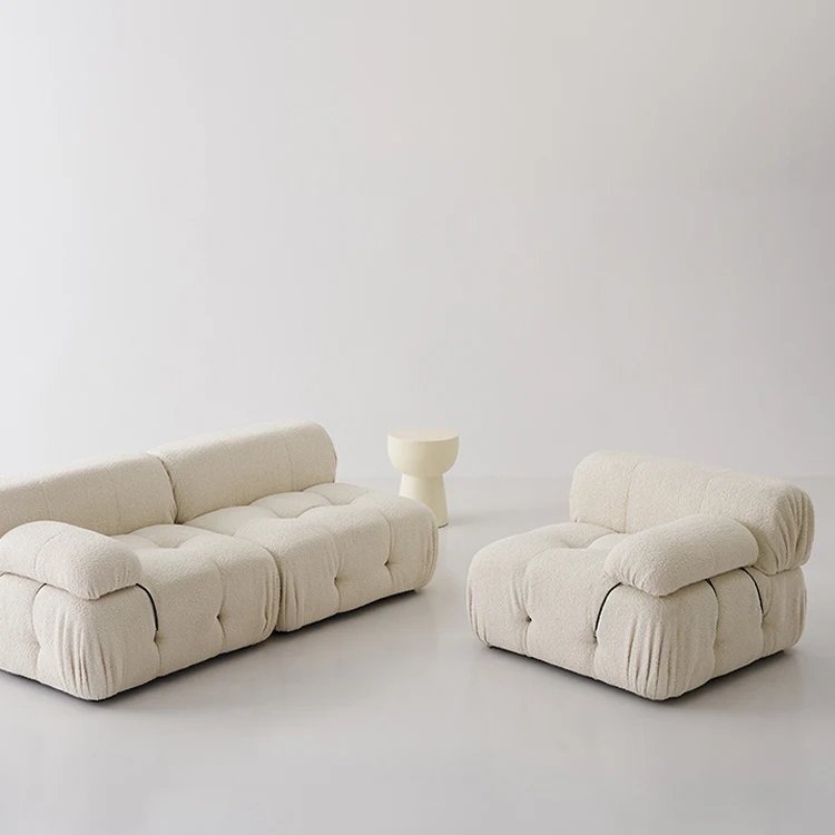 Modern Design Cute Linen Fabric Upholstery Sofa Set Tufted Modular Furniture Sofa