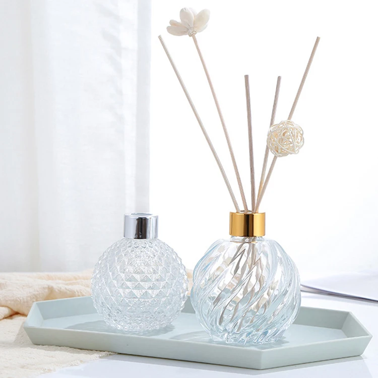 High Quality Artistic Transparent Glass Perfume Reed Scent Diffuser Bottle