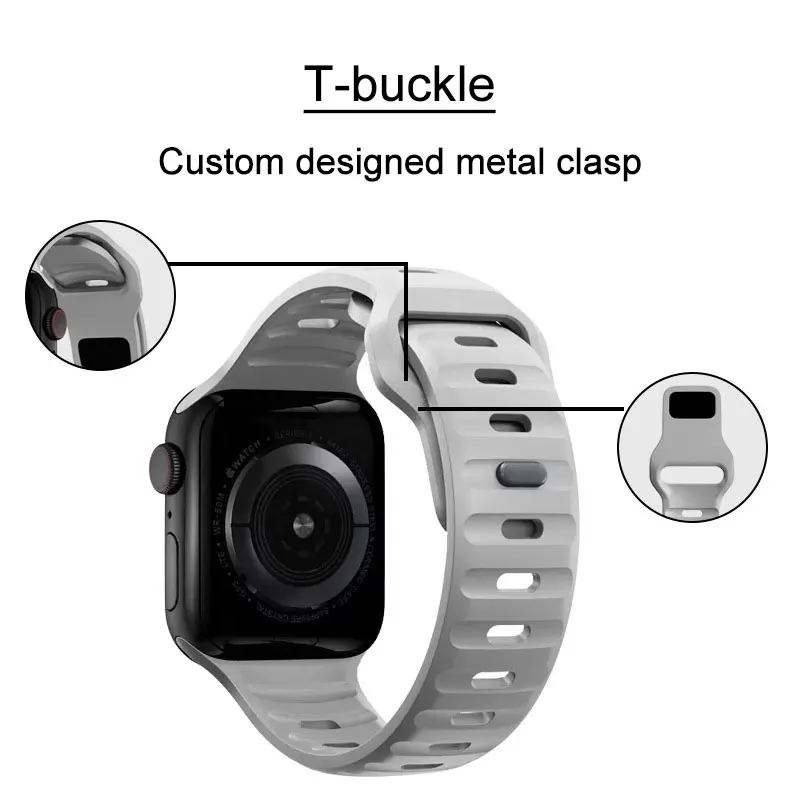 Sport For Apple Watch Strap Smart Buckle Silicone Band 44/45/42/40/41