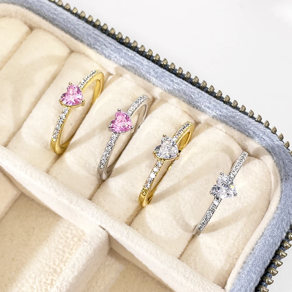 Elli Anillos Mujeres Pila Básico Minimalista Con Cuarzo Rosa En Plata