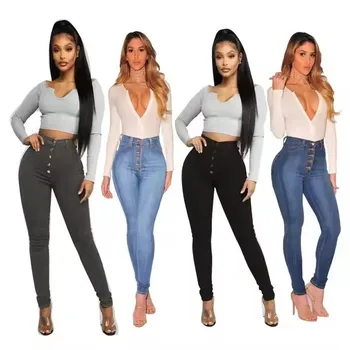 Women Summer New Fashion High Waist Micro Flare Jeans Vintage Pocket Casual Chic Female Denim Pants