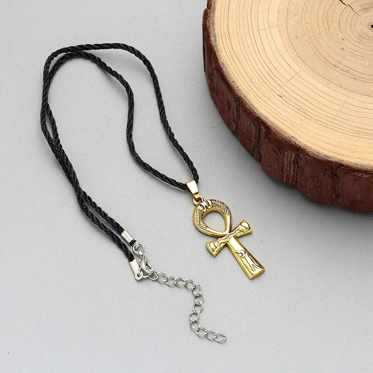 10K Gold Ankh Cross Egyptian Symbol Pendant Charm 4mm Rope Chain 20 I –  Globalwatches10