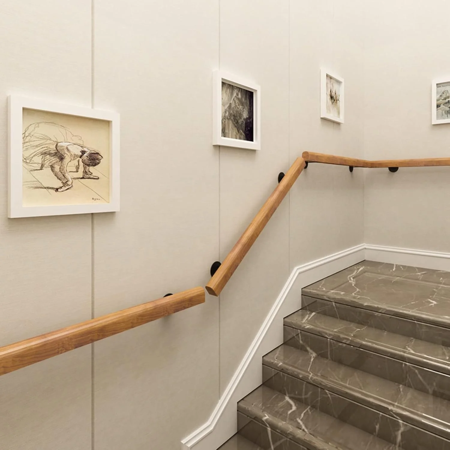 Wooden Handrails Non-Slip Staircase Handrail
