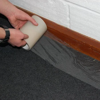 Made In China Floor Protection Pe Adhesive Carpet Protective Film Clear Plastic Carpet Protector V