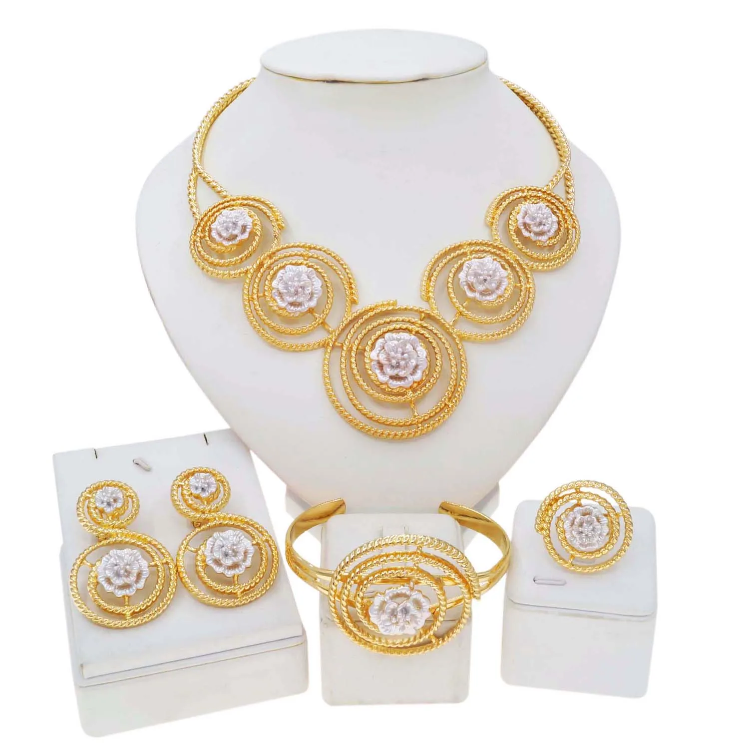 Parure De Bijoux Personnalisée Plaquée Or 18 Carats - Collier, Bracelet, Boucles D'oreilles - Avec Nom Ou Mot Gravé - Cadeau Unique - 8