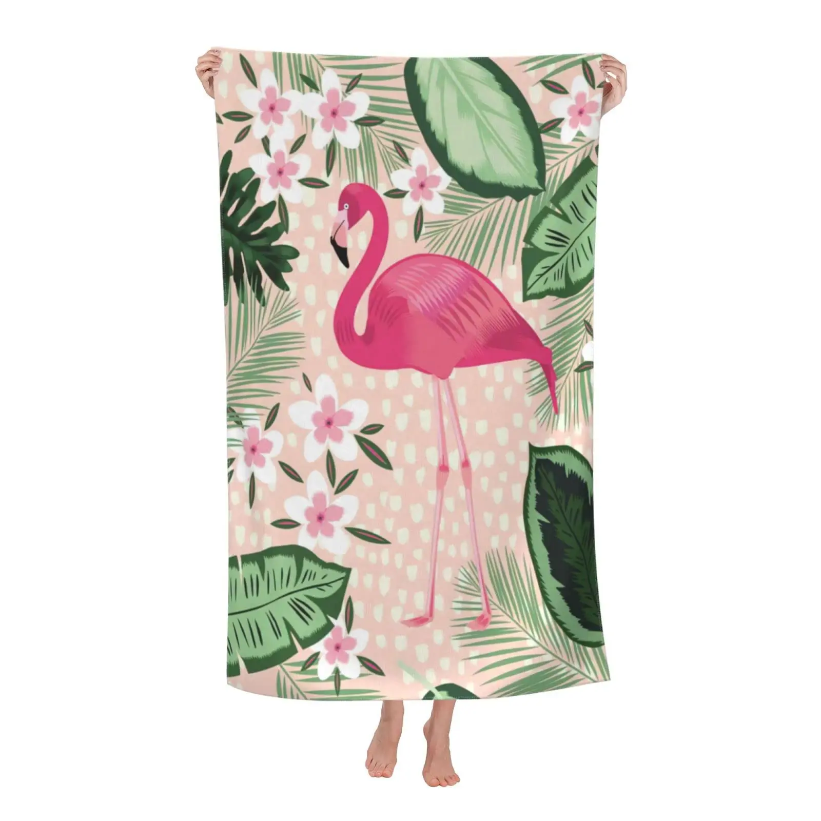 Flamingo Women's Extra Large Microfiber Beach Towel Quick Dry Sand-Free Adults' Cute Oversized Beach Towel Bulk Clearance details