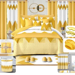 Hot Sale Queen Size Bed Sheet Set 30-Piece Bedskirt with Valance and Curtains Soft and Comfortable Bed  in Stock