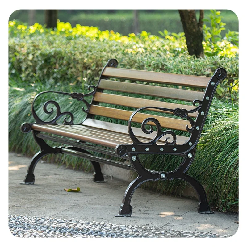 Outdoor park chairs Bench patio seat cast aluminum alloy park chair bench with backrest