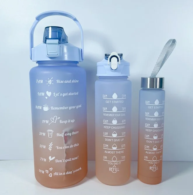 HYDRAGLAZIC 2 Liter Glass Water Bottle With Straw And Time Marker - View #2