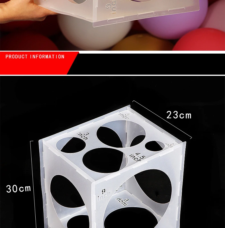 11 hole plastic transparent balloons boxes