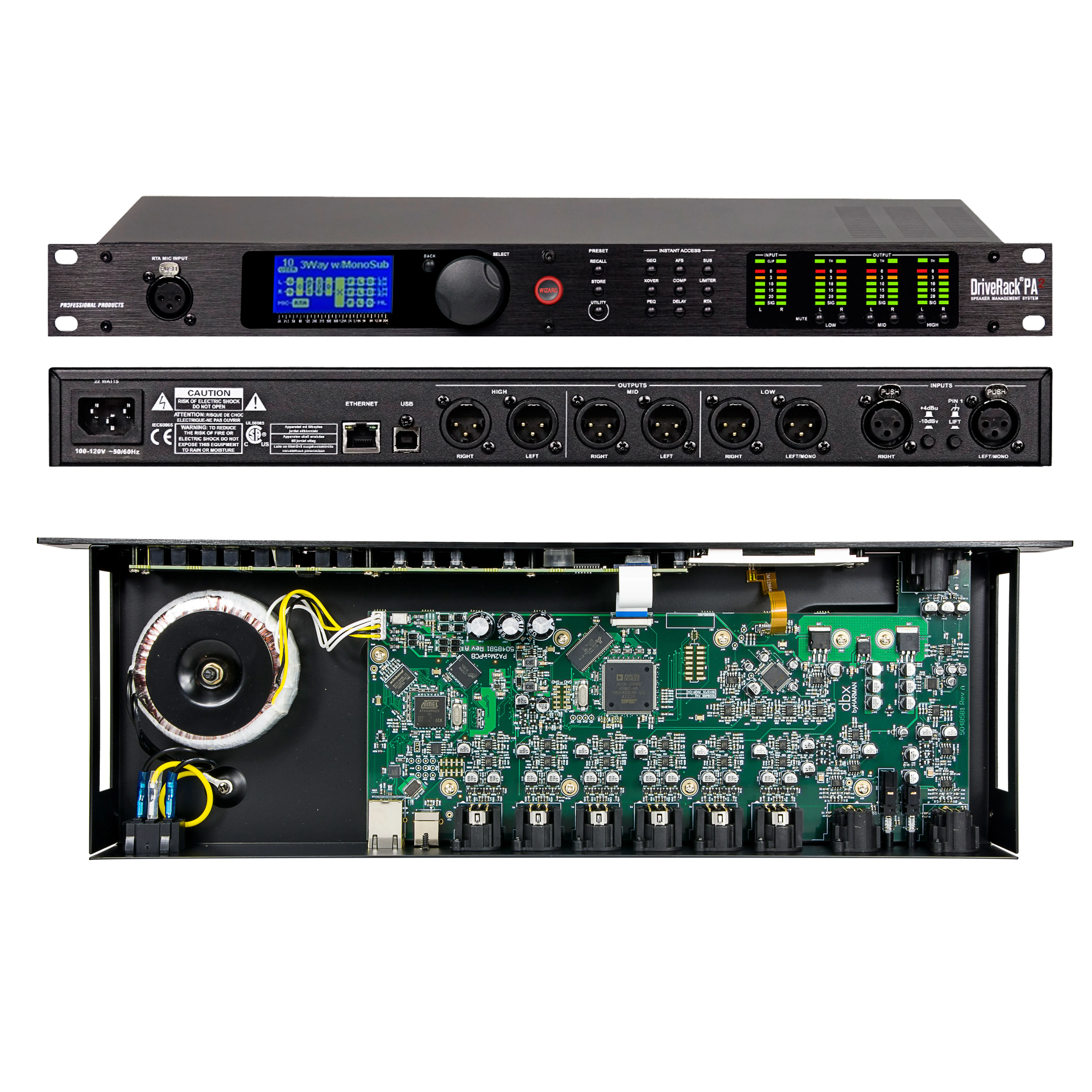 DBX DriveRack PA2 Professional Audio Processor - 2in6out DSP for