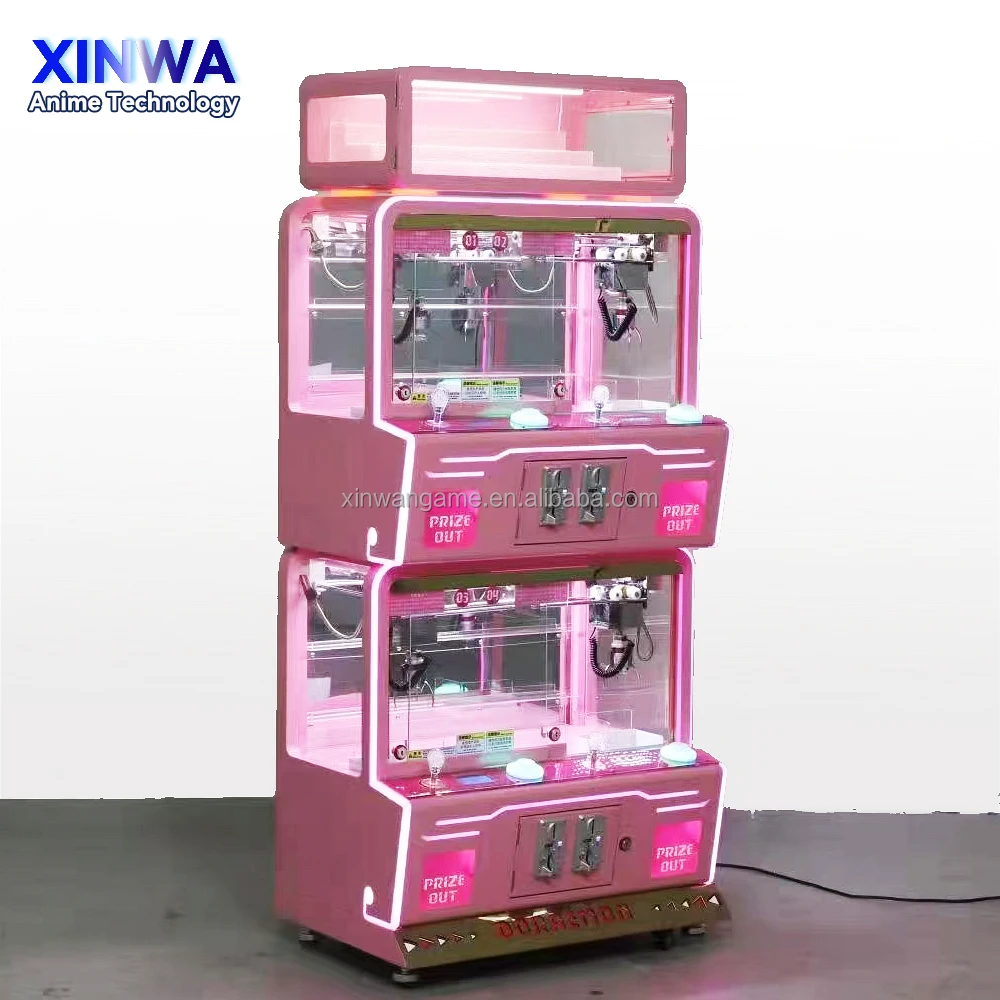 Mini Pink House Arcade Japanese Claw Machine 4 Players Doll Crane