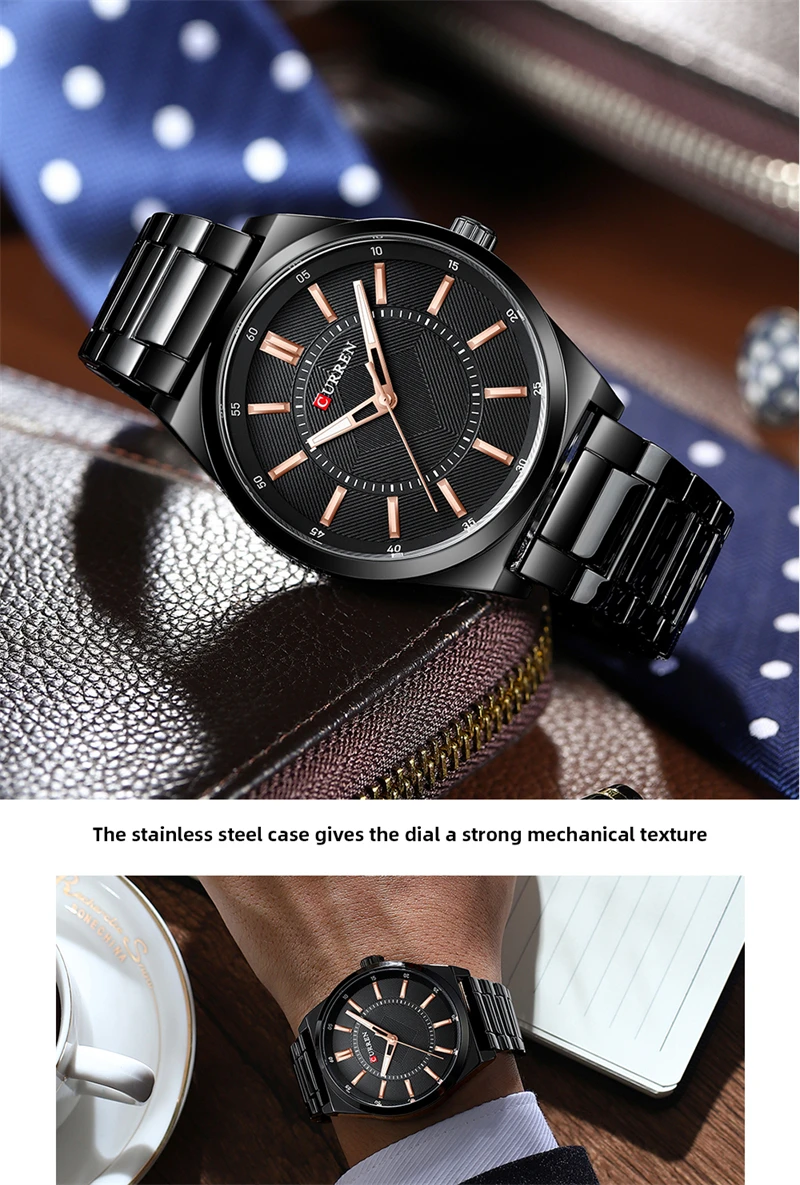 CURREN 8407 Business Mens Quartz Watches Classic Stainless Steel Waterproof Luminous Casual Wristwatch Relogois Masculino
