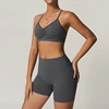 grey bra&shorts