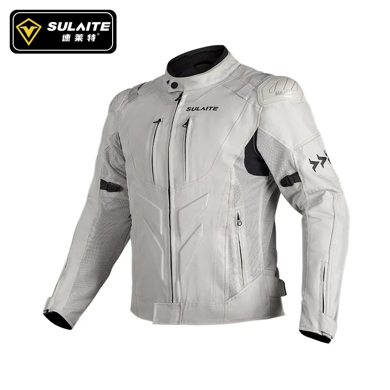 Sulaite Motorcycle Riding Jacket Men Breathable Summer Racing Gear