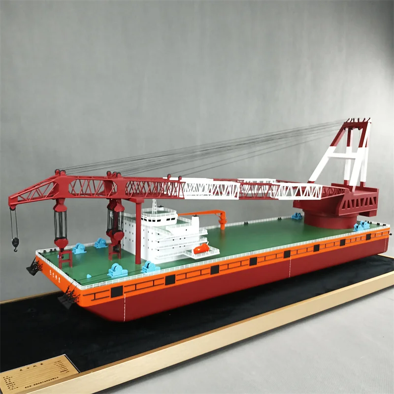 【A】O.A.S Customized 100cm Handmade Ship Model Factory Freight Forwarder Gift for Christmas or Diwali Opening Pontoon Model