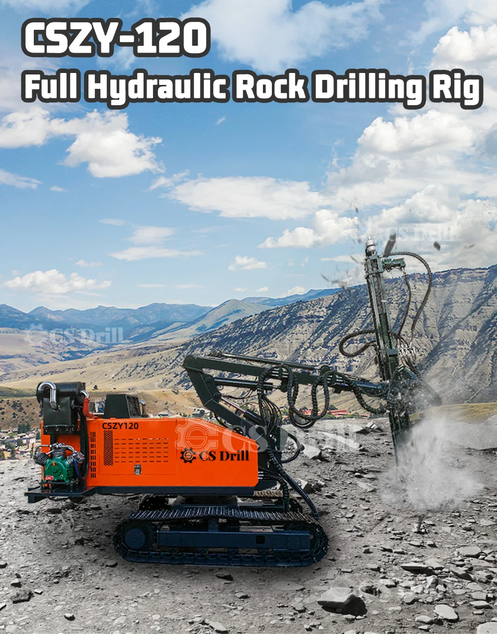 Excavator-mounted Hydraulic Rock Drilling Rig for Borehole Drilling