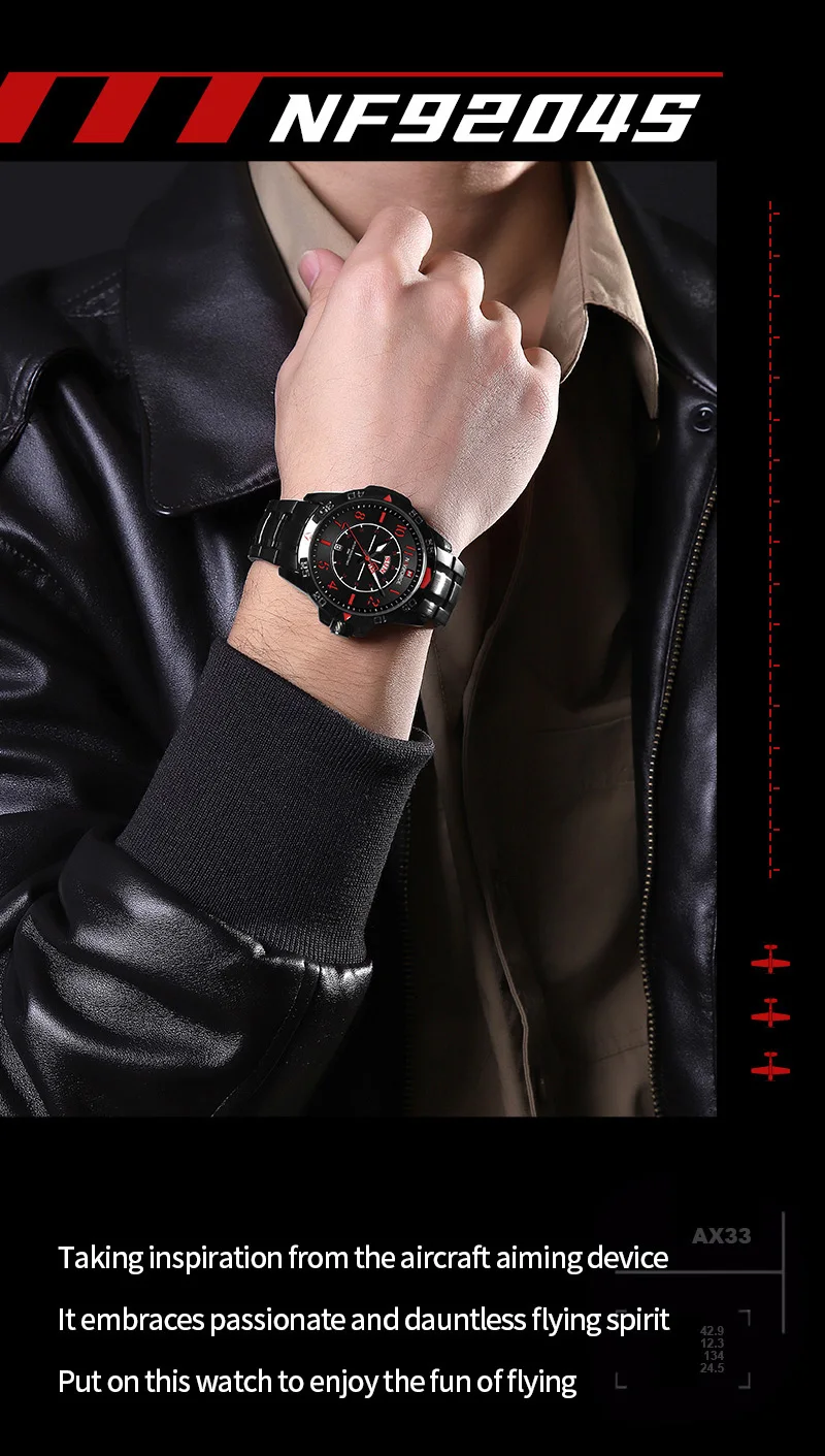 NAVIFORCE 9204S BRB 2023 OEM Custom logo Design Luxury Men Sport Watch Waterproof Quartz Wristwatch for Men Relojs