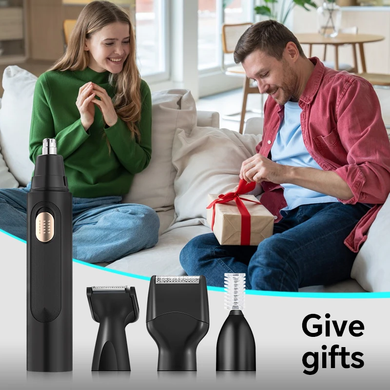 Multifunctional Four-in-One Electric Men's Hair Clipper Set Nose Ear Trimmer for Household RV Car Use New Cross-Border Plastic details