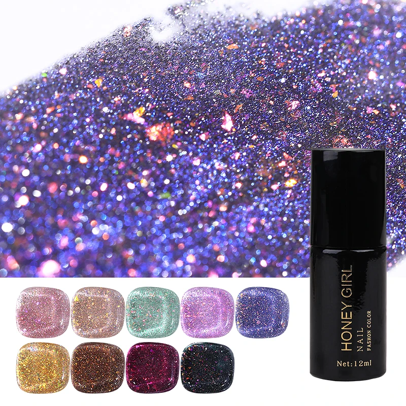 Honey Girl Best Quality Broken Drill Nail Diamond Glitter UV Gel Super Flash Gel Polish