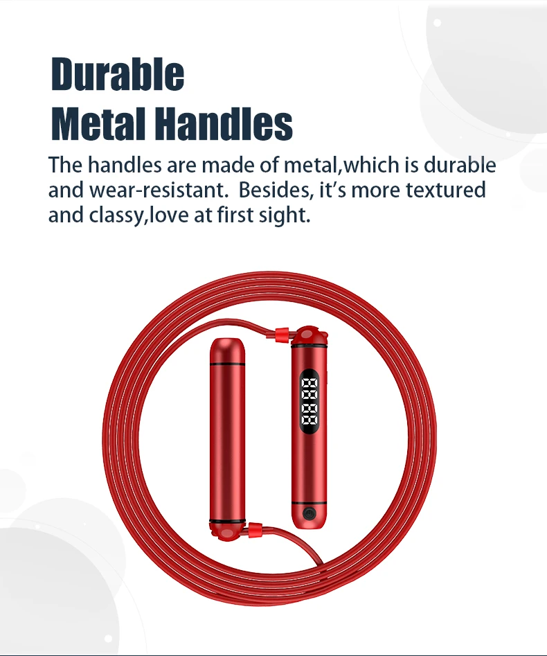 Shenzhen Yanxing Adjustable Metal Handles Tuya Skipping Rope Digital Counter Jump Rope Smart