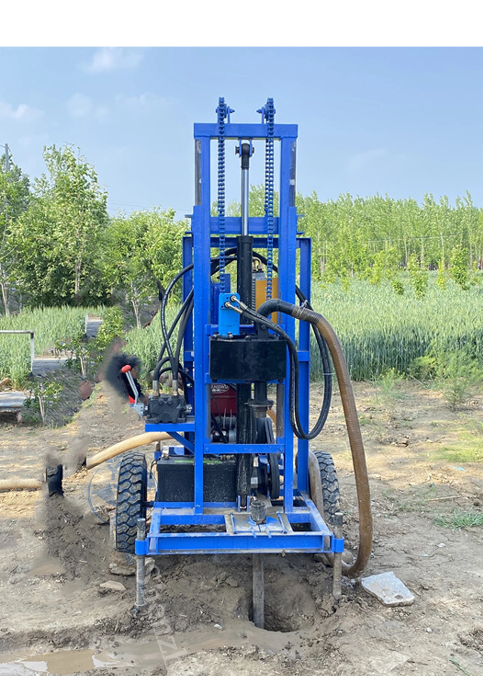 150 Meter Depth Diesel Portable Hard Rock Drilling Rig Water Well Drill 