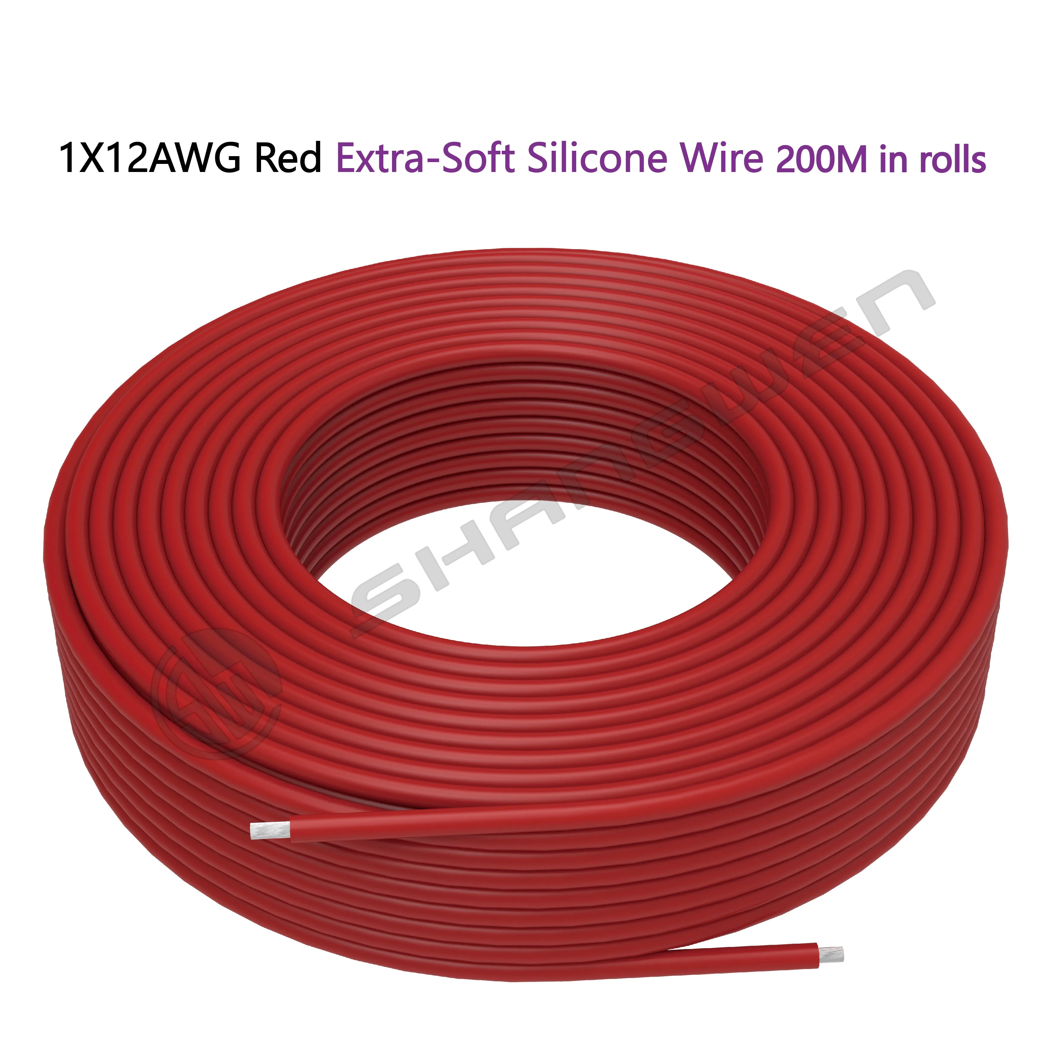 Power Cord 12 AWG Silicone Wire 12 Gauge Wire Tinned Copper Standard High-Temperature Hookup 12 Gauge Red Flexible Wire