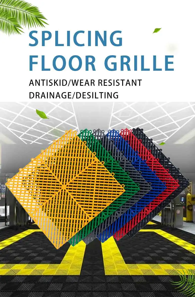 Grey Black Color Indoor Interlocking Garage Floor Tiles Warehouse Plastic Garage Flooring For