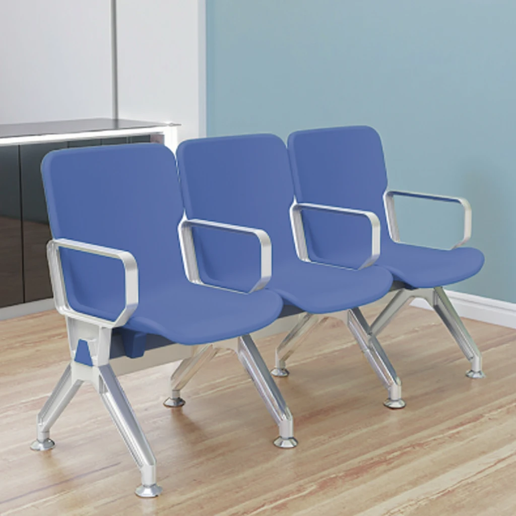 Professional Modern 3 Seats Polyurethane Seating with Steel Frame for Hospital School Hotel Reception Areas 6
