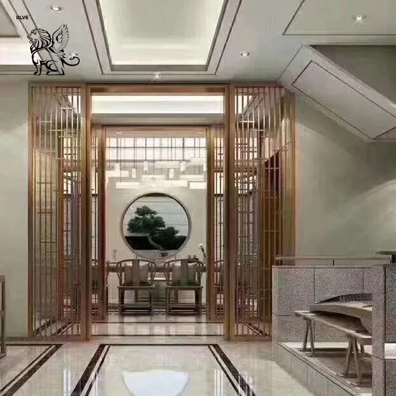 Wholesale Home Decor Metal Art Stainless Steel Transparent Screen Room Divider