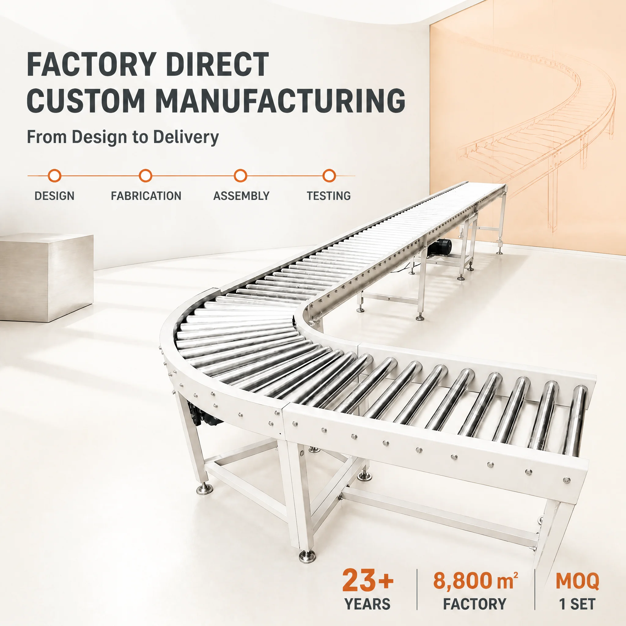 Daily Chemical Packaging Motorized Roller Conveyor