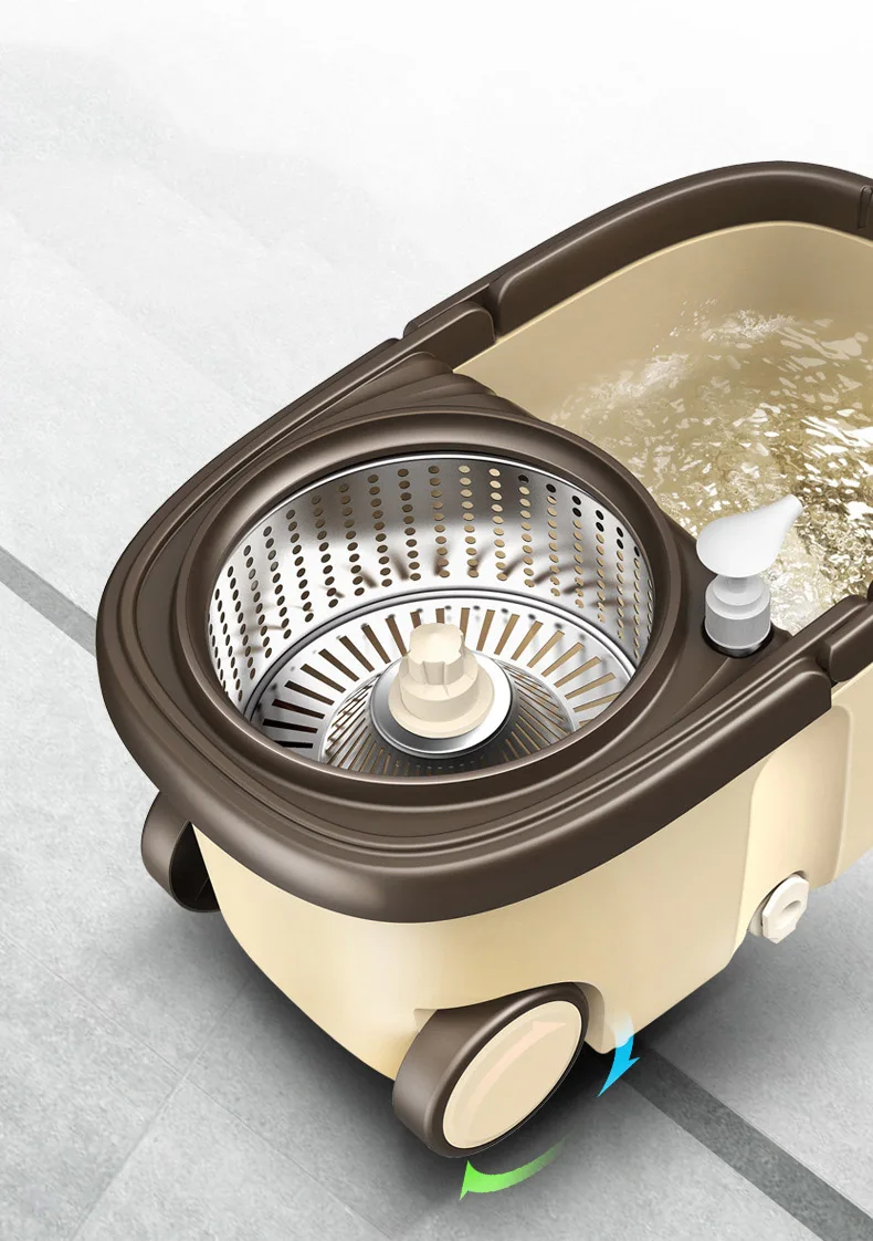 Набор для швабры из нержавеющей стали 360, детали для швабры с корзиной для обезвоживания, корзина для волшебной швабры с вращением на 360 градусов