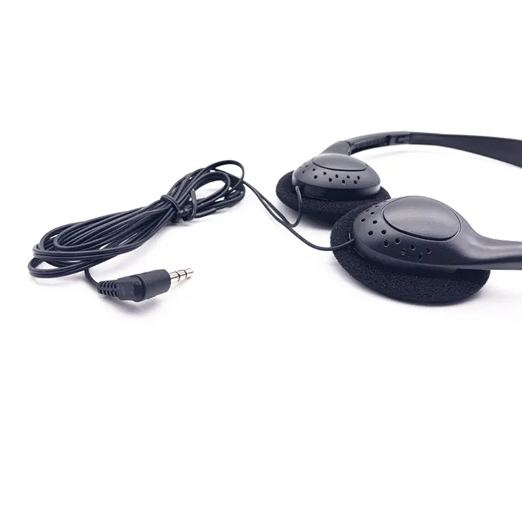 Free Sample Over Ear Wired Headset 3.5mm Plug 180 Degree Rotating Airline Disposable Sports 1.2M Cord Headphone