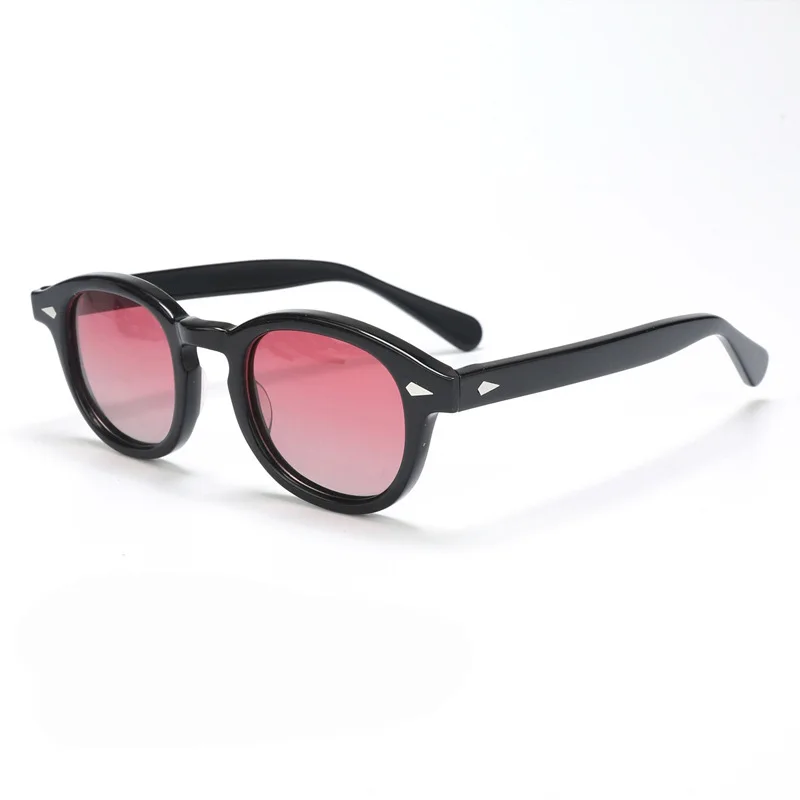Custom Colorful Sunglasses Small Frame Polarized 2025 Acetate Sunglasses Vintage Men Round Sunglasses