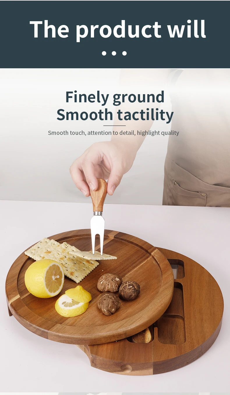 Cheese Cutting Board Set Wooden For Kitchen Chopping Board With Knife Set Kitchen Wine Meat