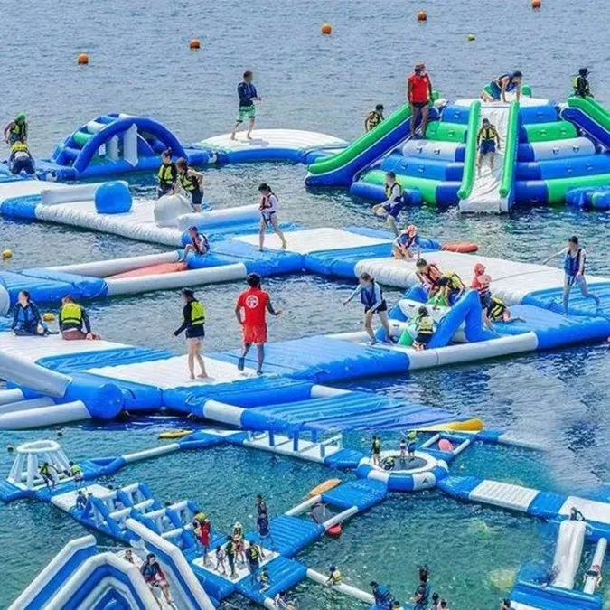 Factory Custom Outdoor inflatable water park inflatable sea water play equipment park inflatable floating water games park