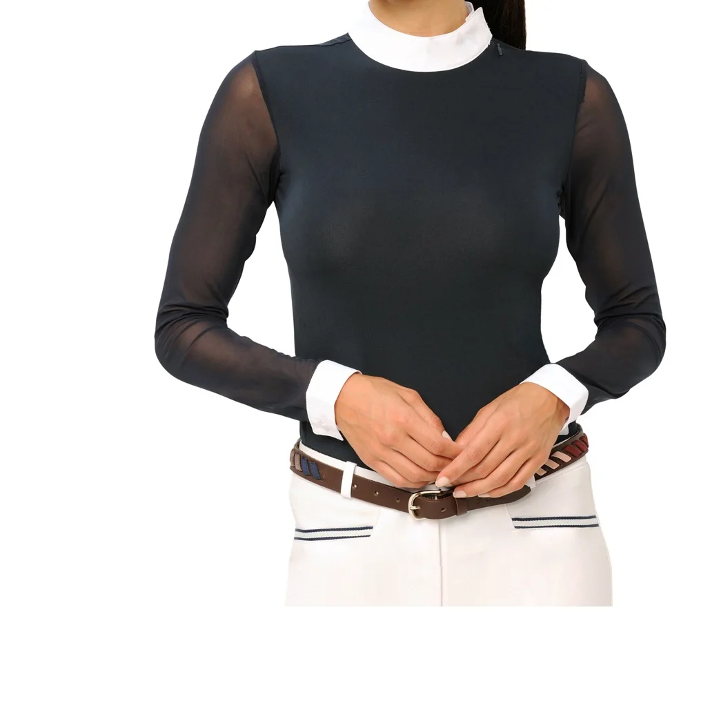 Women's Equestrian Style Harness Print Long Sleeve Casual Shirt