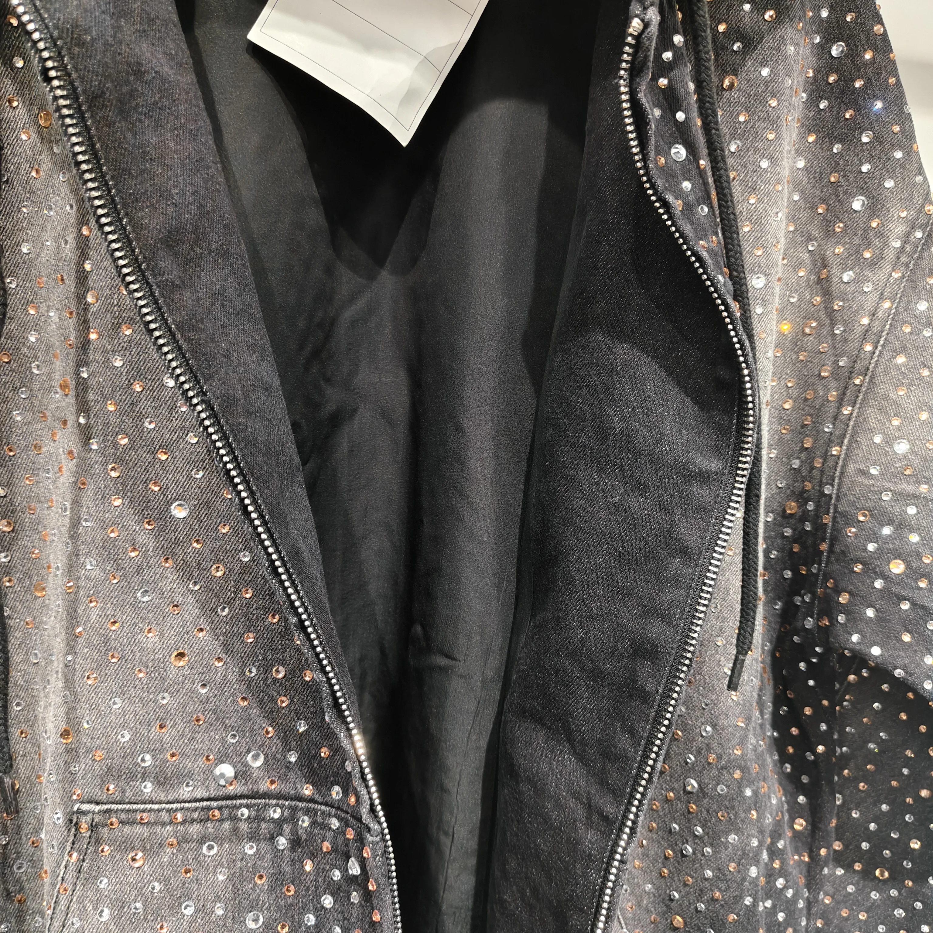 SALATI OEM & OEM Customizable New Design Rhinestone Hoodies Streetwear Style Winter Cotton Oversized Men Rhinestone Hoodie gallery 2