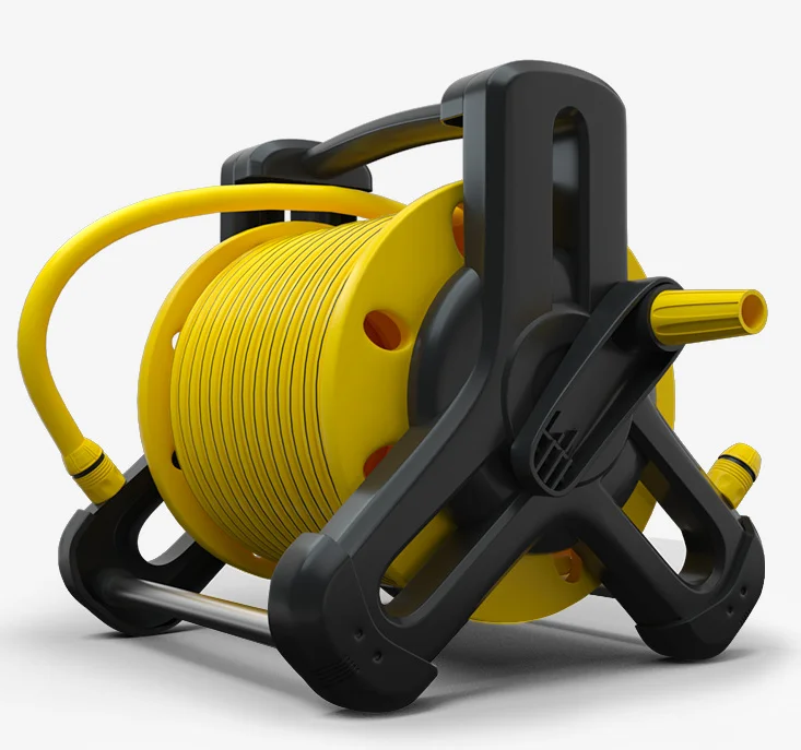 Wall Mountable Garden Tools and Equipment Lightweight Hose Set Mini Watering Garden Hose Reel Set with 7 Pattern Nozzle Hanger