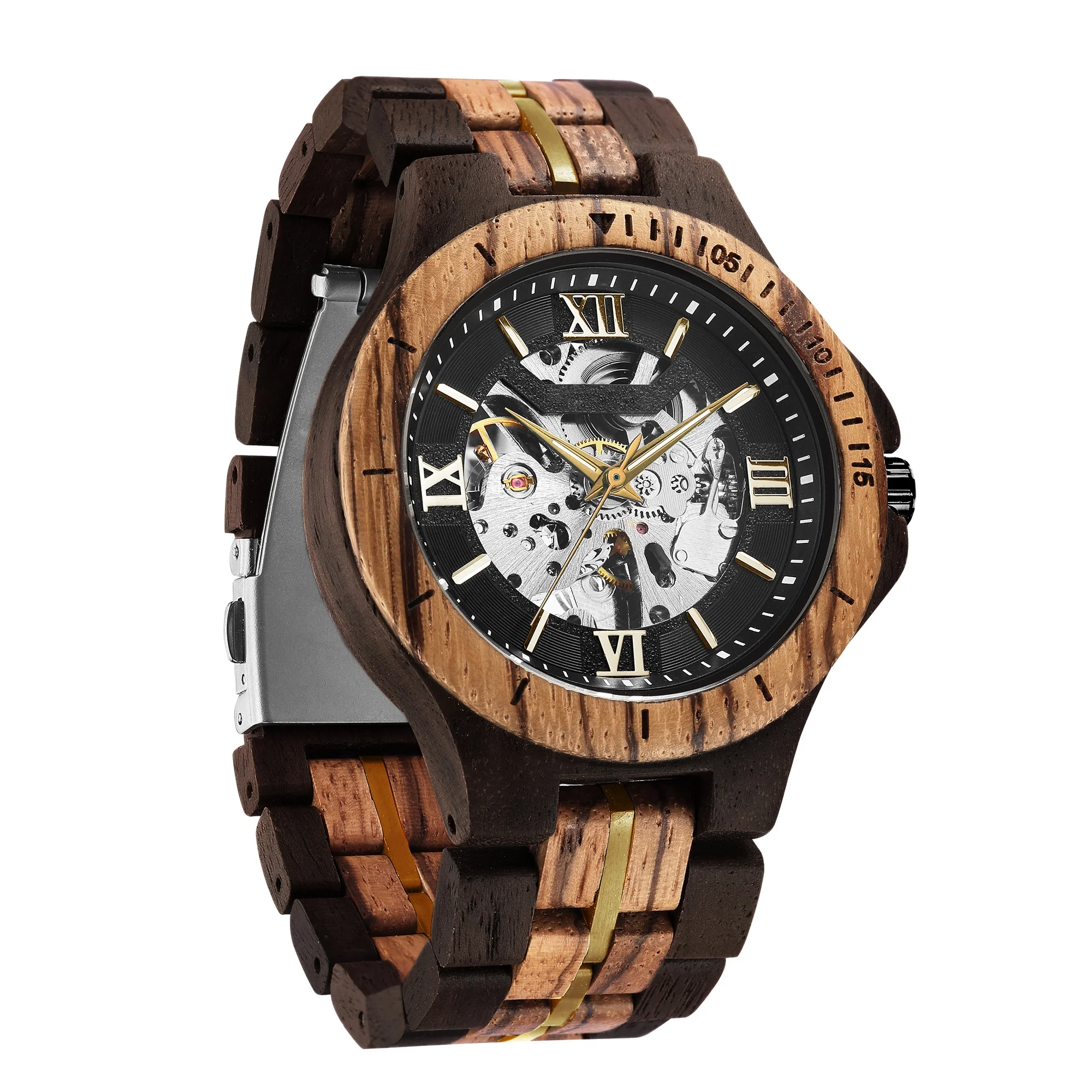 Luxury Men Wood Watch Automatic, Mechanical, Waterproof - Main Image