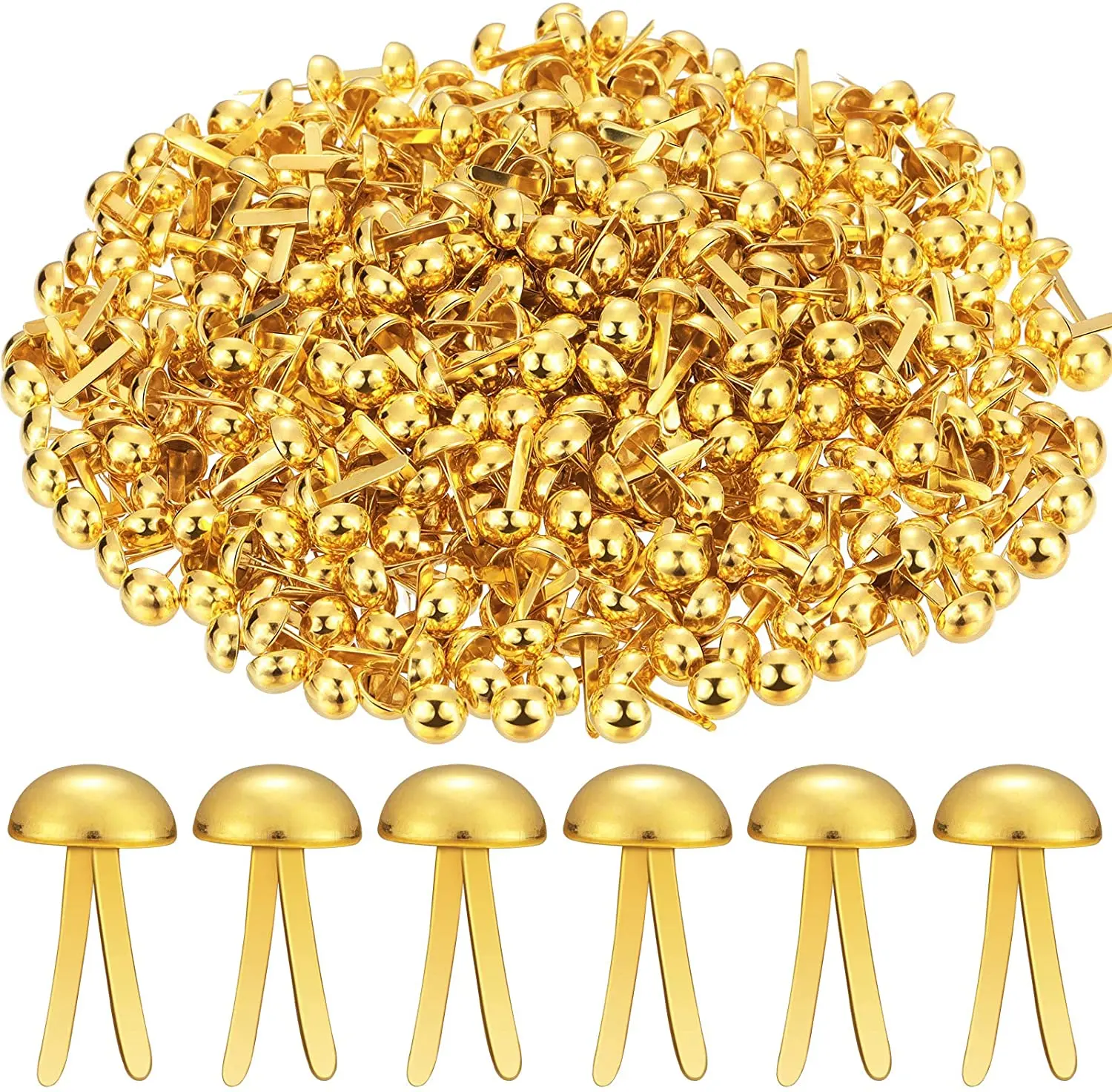 OfficeMax Solid Brass Plated Round Head Fasteners Gold 100bx - Office Depot