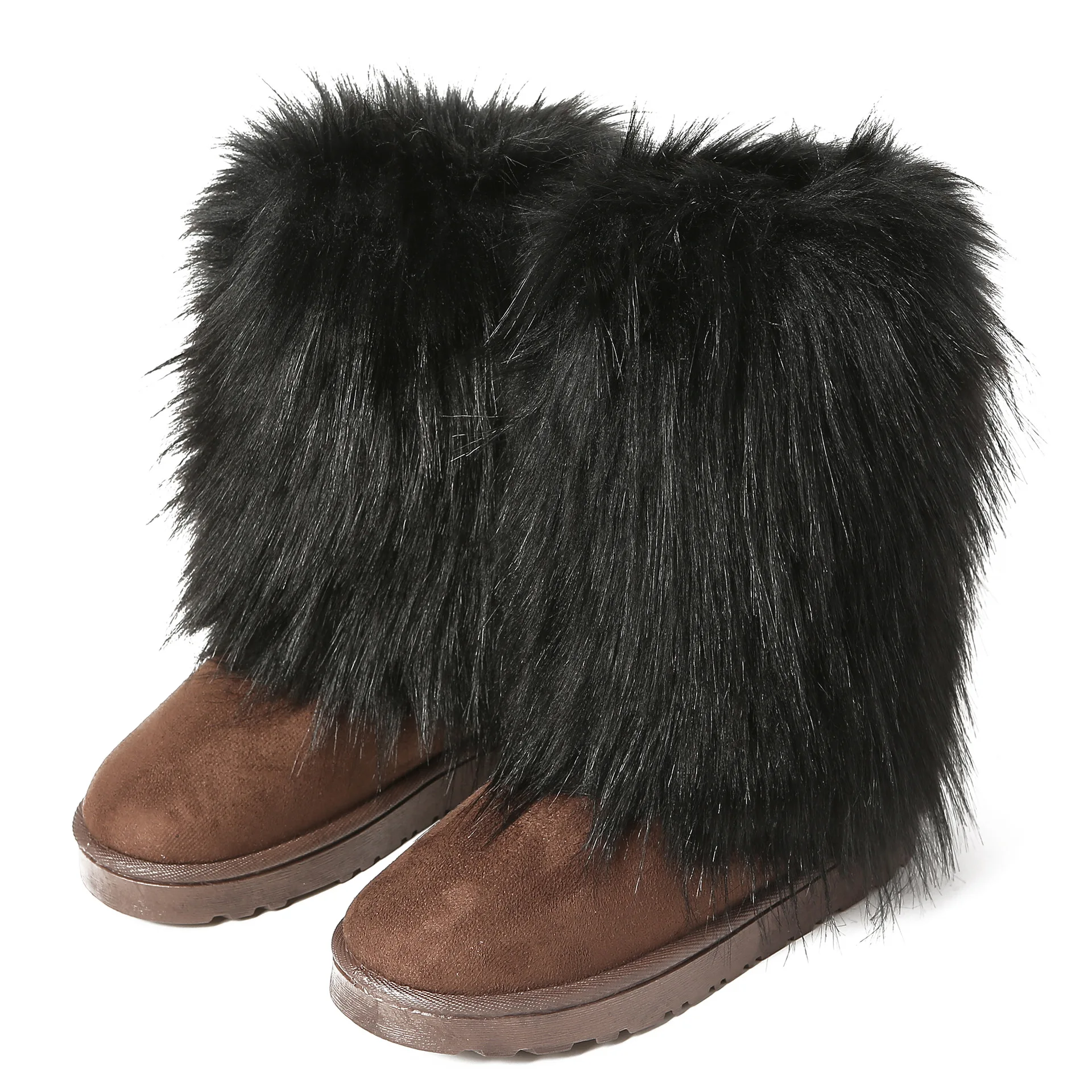 White Furry Long Fur Eskimo Long Fur Snow Yeti Boots