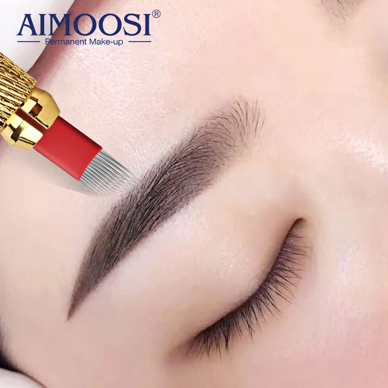 20 Stück Permanent Make-up Klingen – Einweg Microblading Nadeln 0,2 Mm, Edelstahl, Für Augenbrauen & Lippen