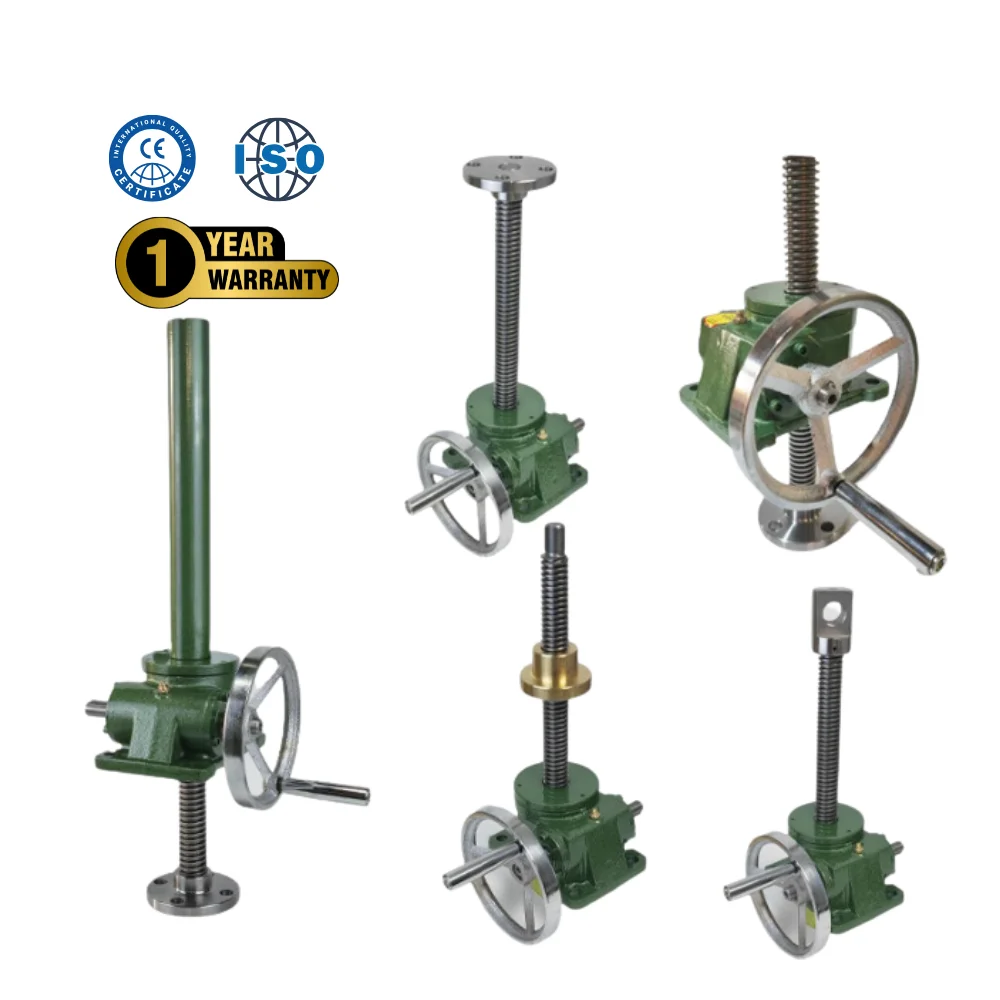 SWL1t / SWL2.5t Load 200KG/500KG Manual Screw Lifting Elevator Screw Rod Small Manual Worm Gear Screw Jack Elevator Lifting